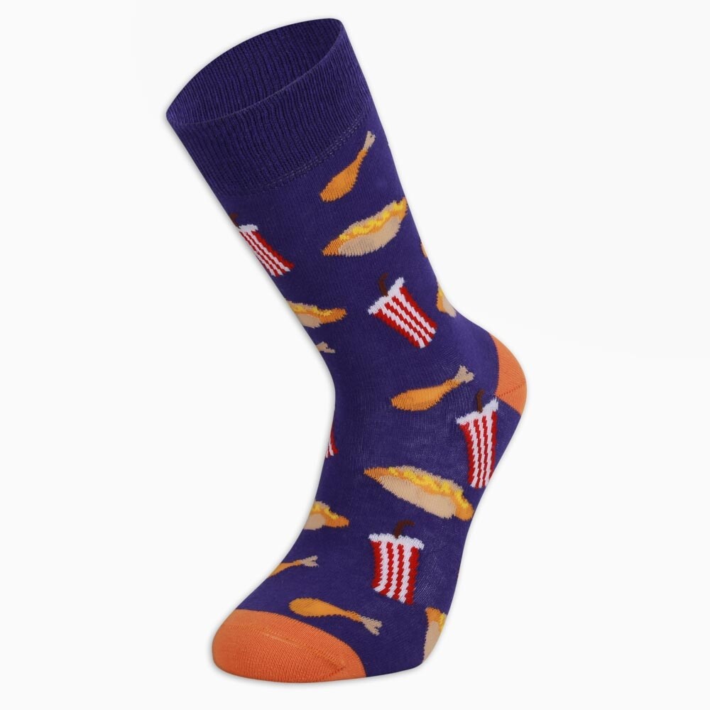 Eğlenceli Renkli Hotdog Erkek Çok Renkli Soket Çorap