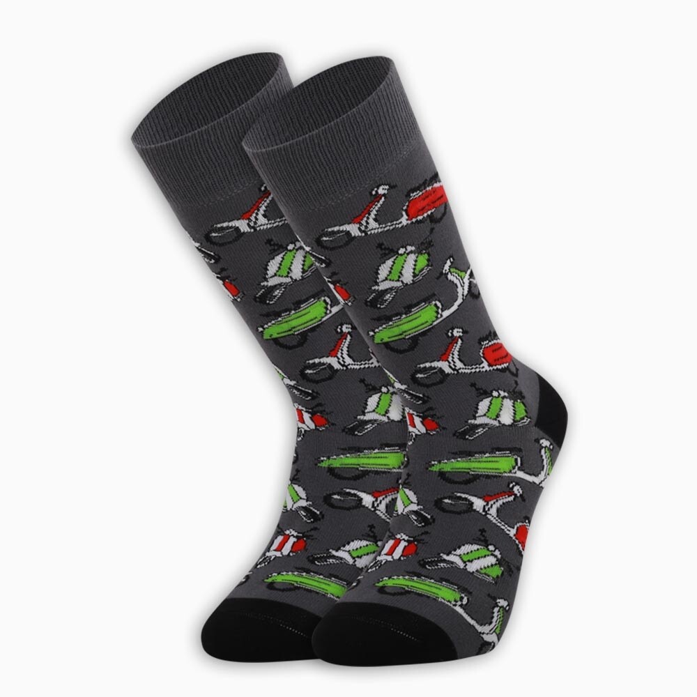 Eğlenceli Renkli Vespa Erkek Çok Renkli Soket Çorap