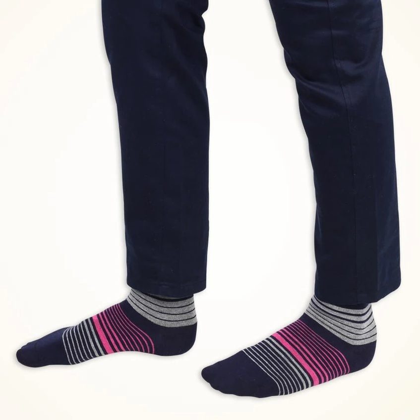 Eğlenceli Renkli Çizgili Erkek Çok Renkli Soket Çorap