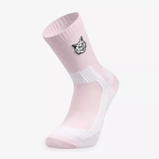 Kedi Nakışlı Pembe Spor Çorap
