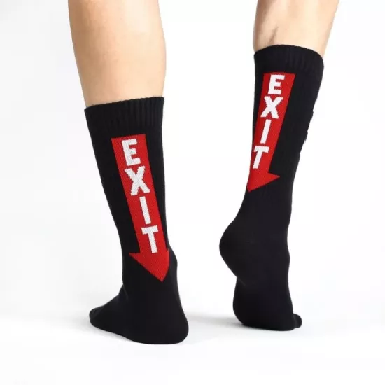 Erkek Fitilli Siyah Çorap Exit