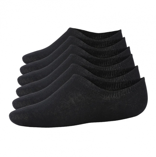 Siyah 6’lı Pamuklu Erkek Sneakers Çorap