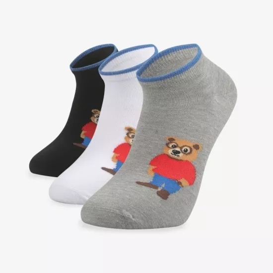 Erkek 3’lü Teddy Patik Çorap