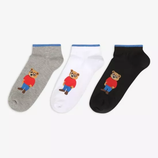 Erkek 3’lü Teddy Patik Çorap